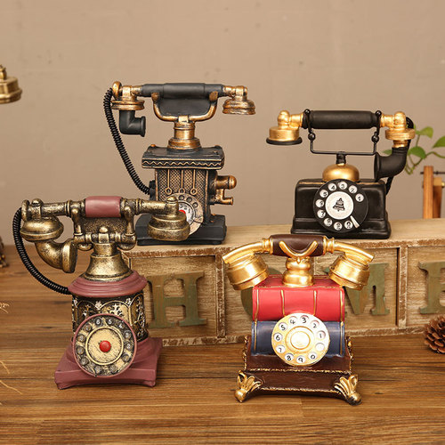 Retro nostalgic old-fashioned telephone ornaments creative telephone ornaments model movie shooting bar desktop decorations