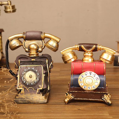 Retro nostalgic old-fashioned telephone ornaments creative telephone ornaments model movie shooting bar desktop decorations