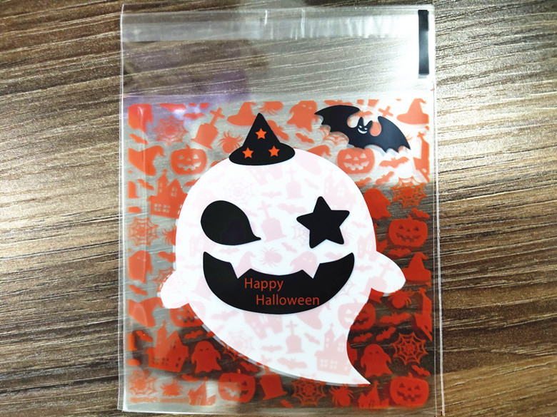Bolsas de embalaje para dulces de Halloween y Navidad, bolsas para galletas, bolsas autoadhesivas de OPP para hornear, bolsas de embalaje para alimentos navideños