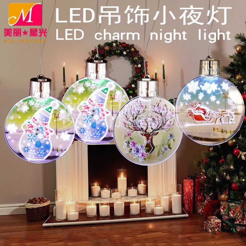 Regalos de decoración de Navidad creativos led acrílico lámpara colgante europeo y americano fabricante de origen de regalos de decoración de Navidad