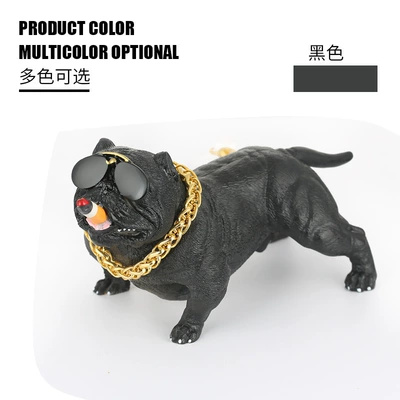 Car interior accessories ornaments bully dog personality creative car interior car center console decoration high-end car supplies (Car ornaments) - social-dog-black