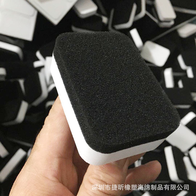 批发吸水吸油黑色海绵擦 汽车打蜡镀晶镀膜高密度泡沫擦EVA板擦