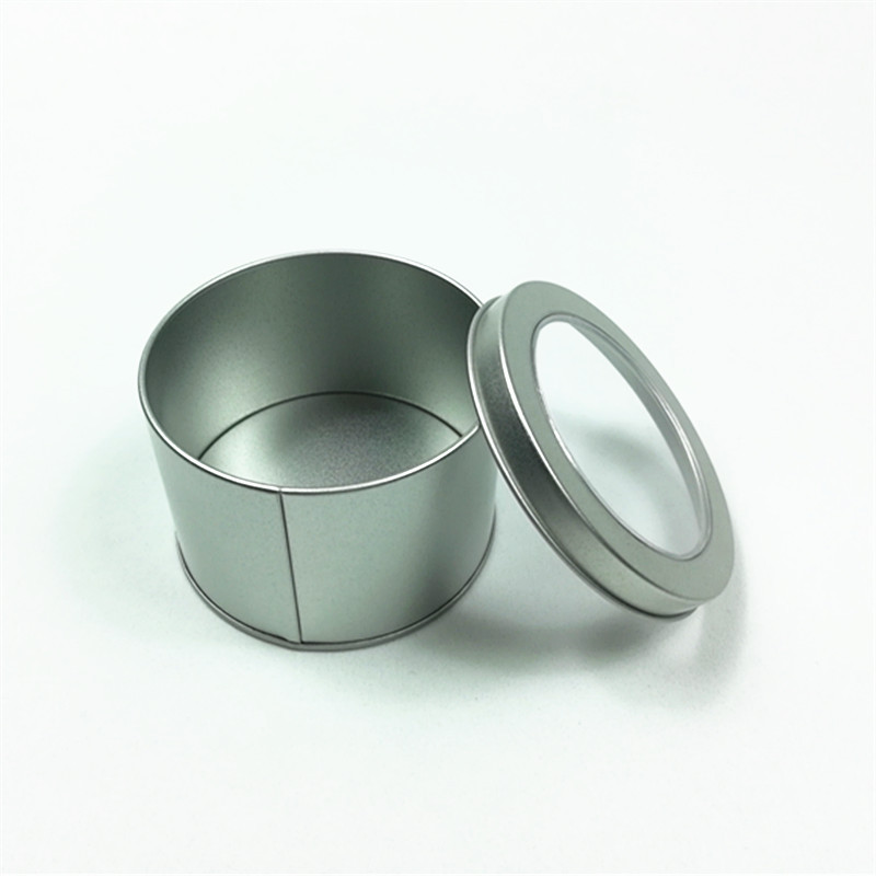 源头厂家90*60开窗圆形马口铁盒香熏饰品收纳包装铝盒现货批发