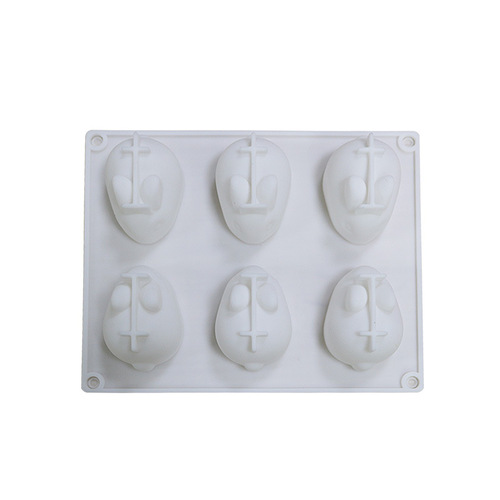 6-Cavity 3D Bunny Pudding Mold DIY Silicone Mold for Baking, Trendy Cake & Mousse Molds