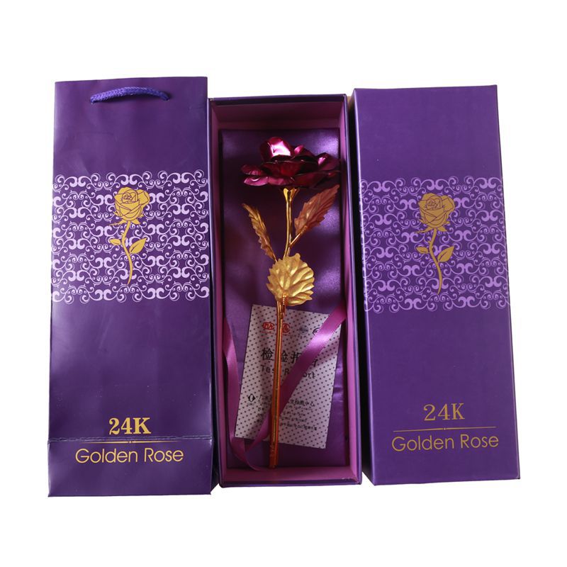 Oro Rosa 24K hoja de oro rosa artificial ramo creativo Día DE LA Madre Día de San Valentín Regalo de Cumpleaños fábrica al por mayor