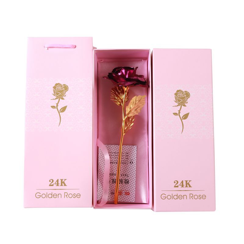 Oro Rosa 24K hoja de oro rosa artificial ramo creativo Día DE LA Madre Día de San Valentín Regalo de Cumpleaños fábrica al por mayor