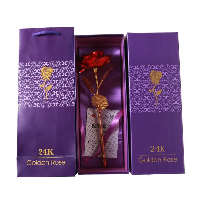 Oro Rosa 24K hoja de oro rosa artificial ramo creativo Día DE LA Madre Día de San Valentín Regalo de Cumpleaños fábrica al por mayor