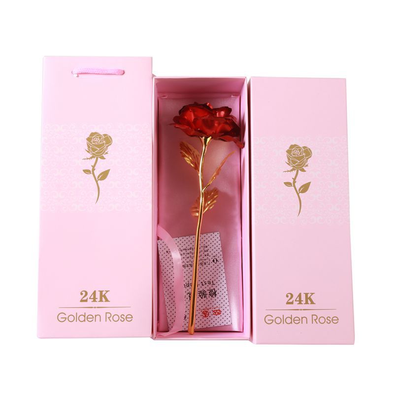 Oro Rosa 24K hoja de oro rosa artificial ramo creativo Día DE LA Madre Día de San Valentín Regalo de Cumpleaños fábrica al por mayor