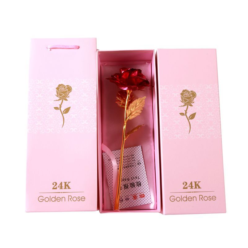 Oro Rosa 24K hoja de oro rosa artificial ramo creativo Día DE LA Madre Día de San Valentín Regalo de Cumpleaños fábrica al por mayor