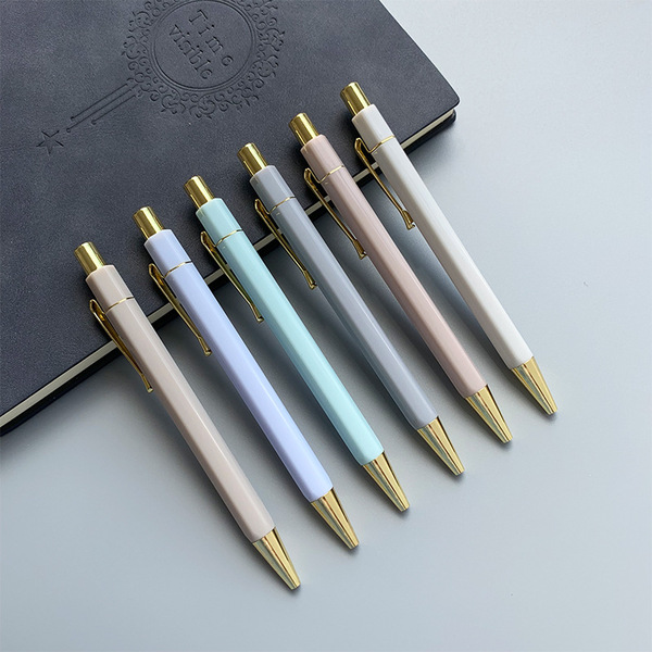 Hexagonal golden ballpoint pen