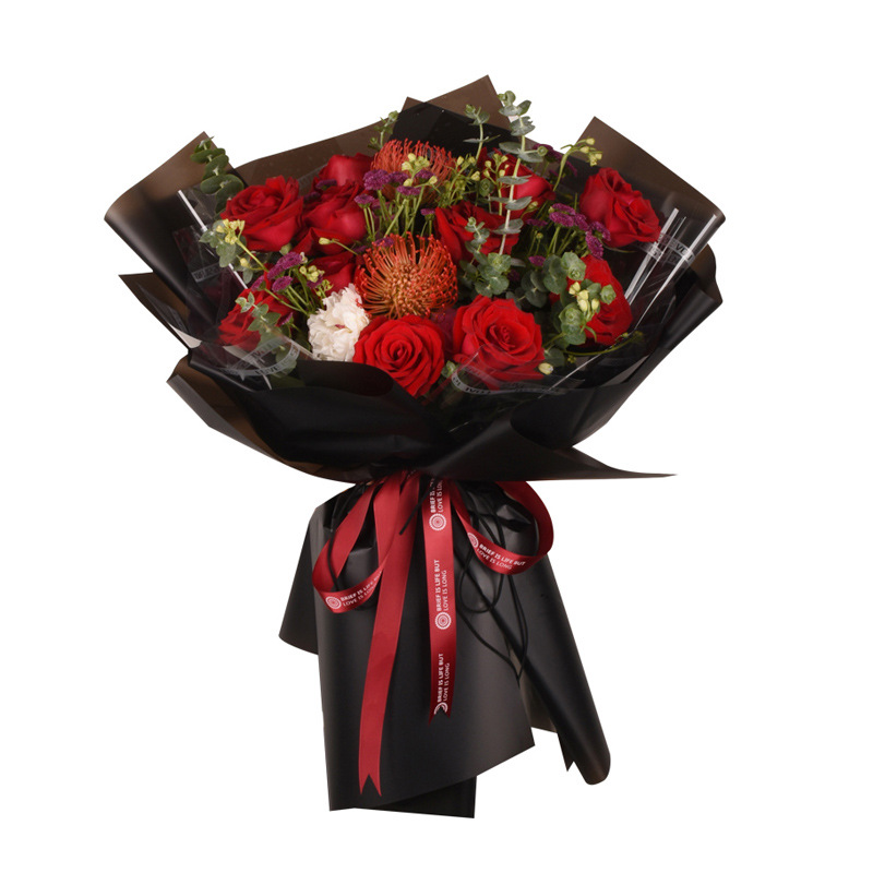 Flor de papel de embalaje material de plástico coreano impermeable ramo de papel de embalaje floristería floral color sólido coreano papel normal al por mayor