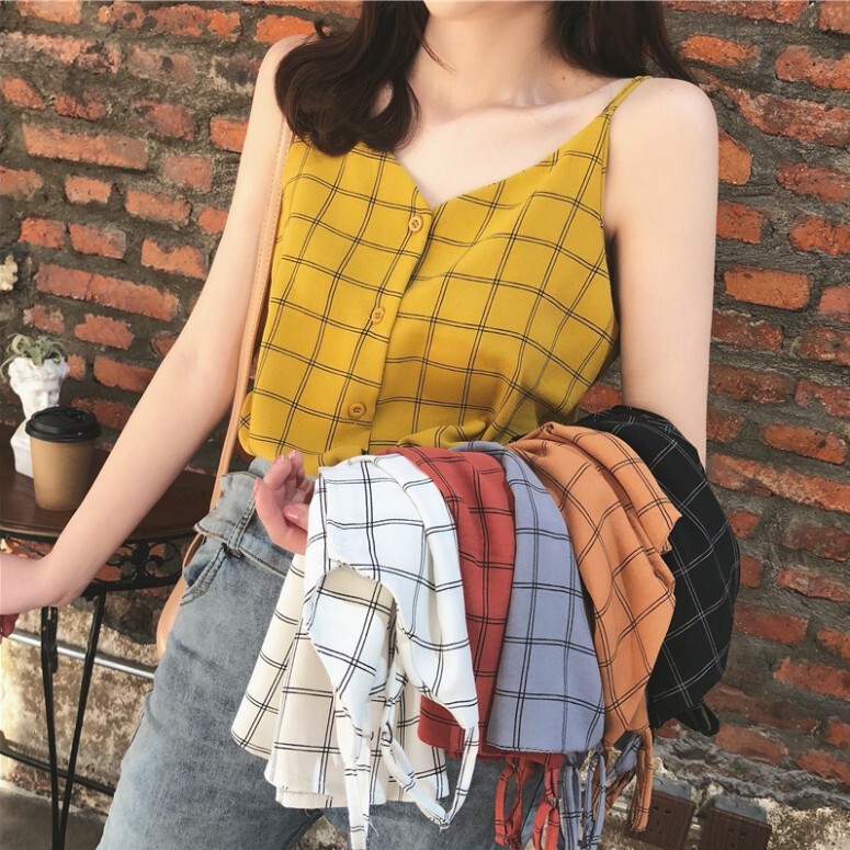 Small Fresh Seaside Chiffon Camisole Women's Korean Style Loose Sleeveless T-Shirt with Bottoming Top Summer
