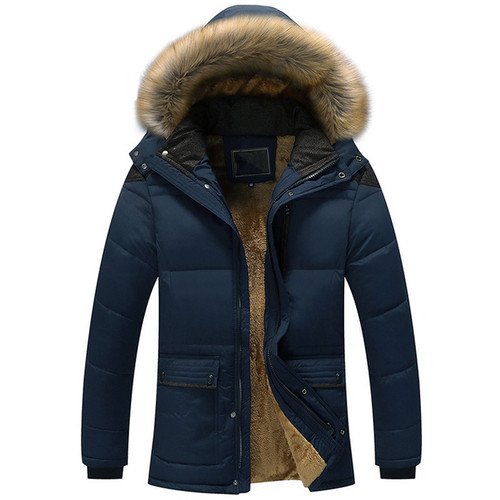 Winter bag-style detachable hood brown casual youth plain lined zipper mid-length cotton coat