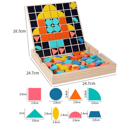Mosaic three-in-one clever puzzle building block toy, whiteboard writable drawing board, educational toy for kindergarten and primary school