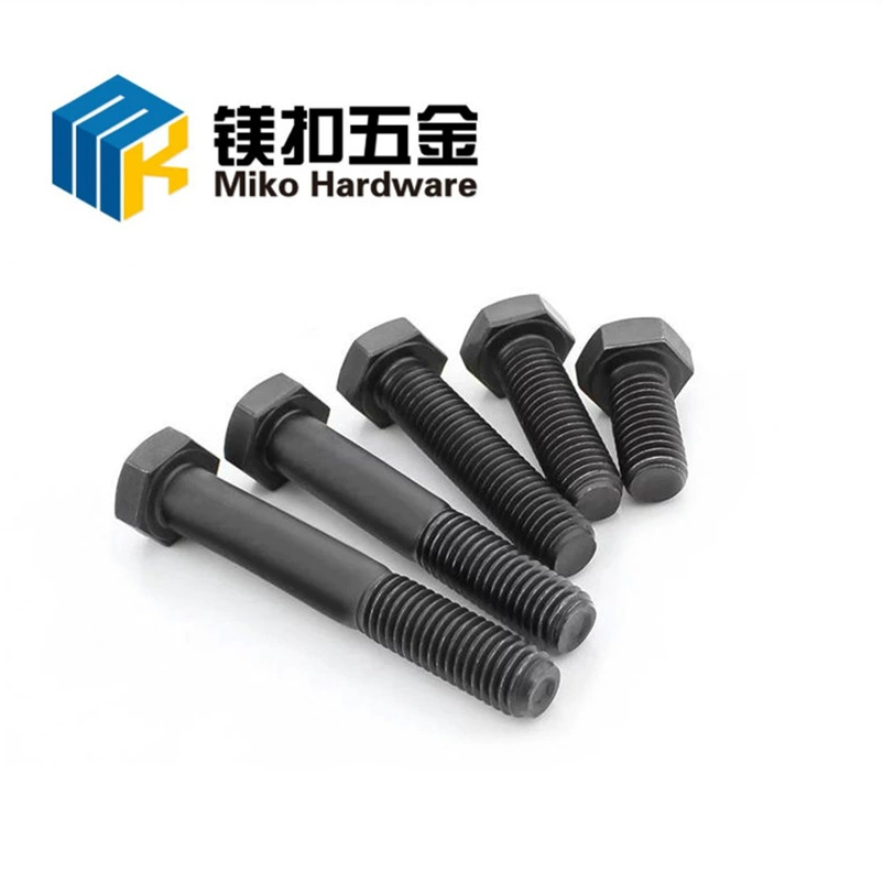 Высокопрочный внешний шестигранный болт класса 8,8 GB5782 GB Винт с половинным зубом и внешним шестигранником, окисление, черненая серия M8