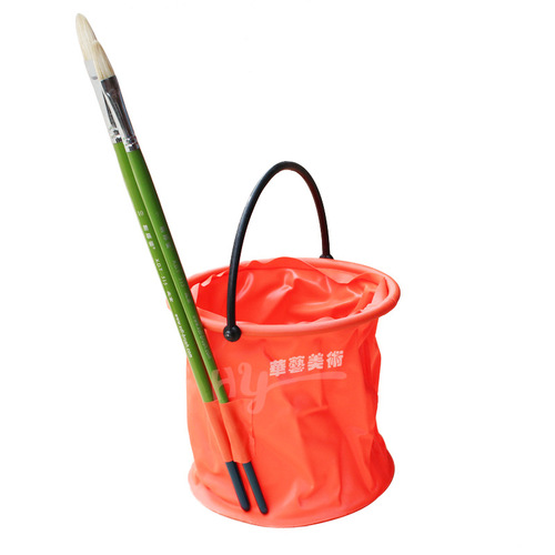 Colorful plastic pen washing bucket folding fishing folding bucket storage bucket cleaning water plastic bucket art supplies