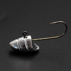 Spinning Jig Head Soft Bait, Blood Channel Hook, Non-Upsetting Lead Head Jig, Soft Bait Small Fish Head Hook, Barbed Hook