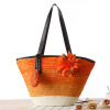 Straw purse, beach one-shoulder bag, Korean style