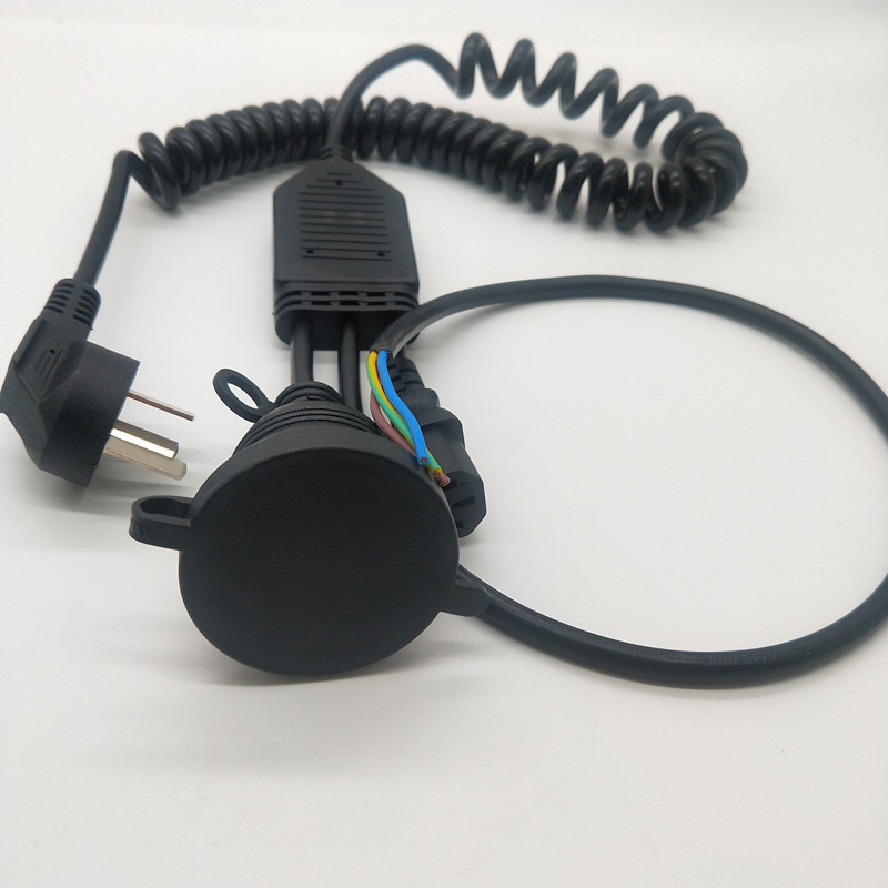 一拖三电源线 电脑主机1分3电源线 品字尾    弹簧国标电源线