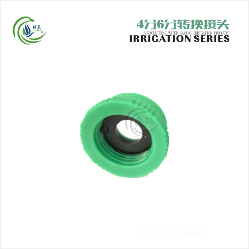 Junta de conversión de plástico verde de 4 puntos a 6 puntos se puede conectar a la bifurcación del pezón Jardín Jardín accesorios de tubería