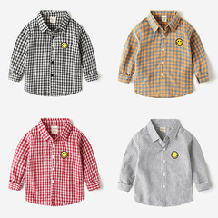 Children's shirts spring 2023 Korean style boys' long-sleeved shirts baby tops boy shirts one piece drop shipping