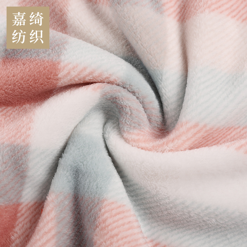 印花法兰绒家纺毯子面料秋冬服装毛绒睡衣单面印花法兰绒布