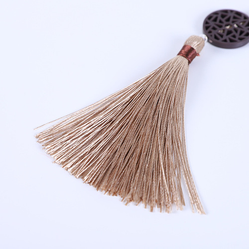 New fan pendant, imitation wood small tag, handmade tassel pendant, tassel pendant, Chinese tassel diy accessories pendant