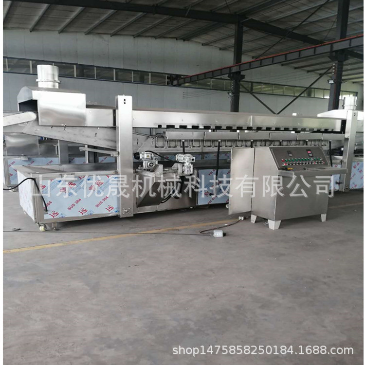 供应肉制品加工成套设备 牛肉干油炸流水线 手撕素肉油炸生产线