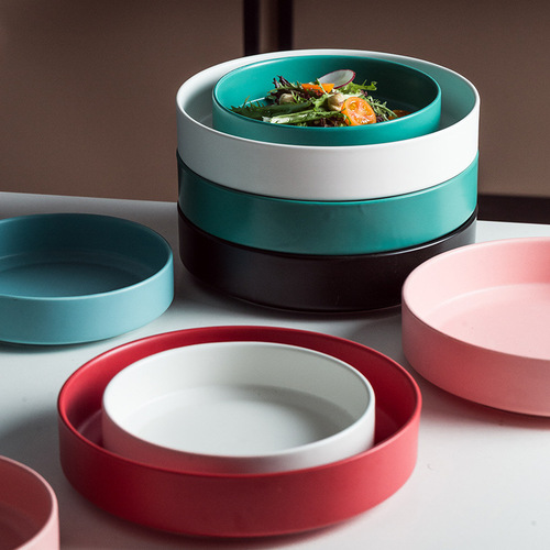 Creative Salad Ceramic Plate Home Fruit Dessert Plate Hotel Western Food Plate Logo Tableware Wholesale