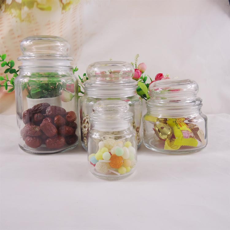 厂家直销加厚玻璃罐密封茶叶罐厨房收纳玻璃瓶小号糖果罐批发
