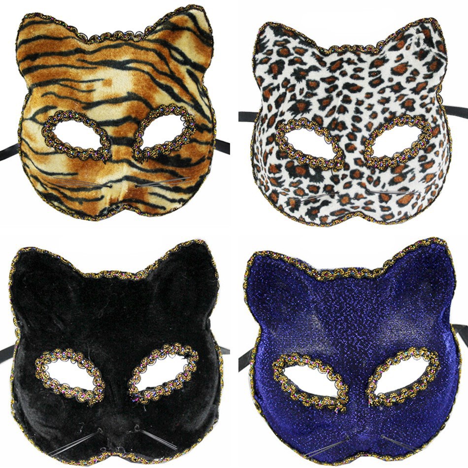 10000 día santo máscara de estampado de leopardo máscara de rendimiento máscara de tela máscara de gato de zorro máscara de media cara de tigre