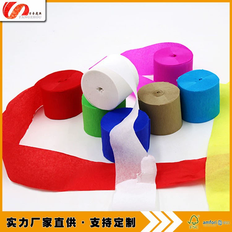 Рулон креповой бумаги, рулон экспортной креповой бумаги, креповая лента цвета радуги, лента для украшения вечеринки, праздничная лента