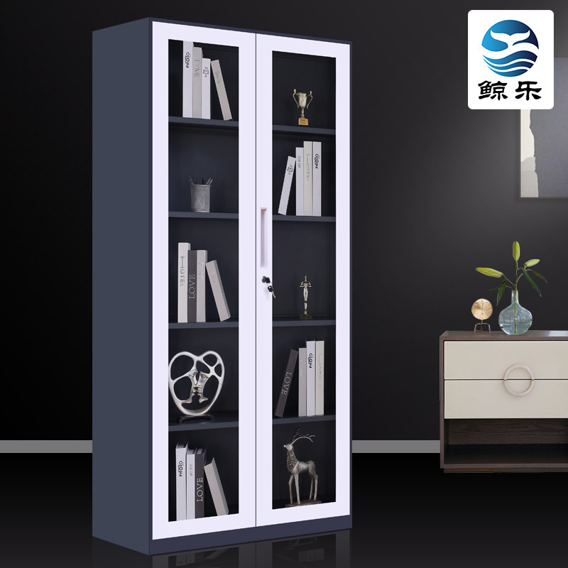 Tmall venta directa de color cubierto gabinete de archivo de vidrio de acero gabinete de archivo engrosada hoja de hierro gabinete de almacenamiento de vidrio de oficina