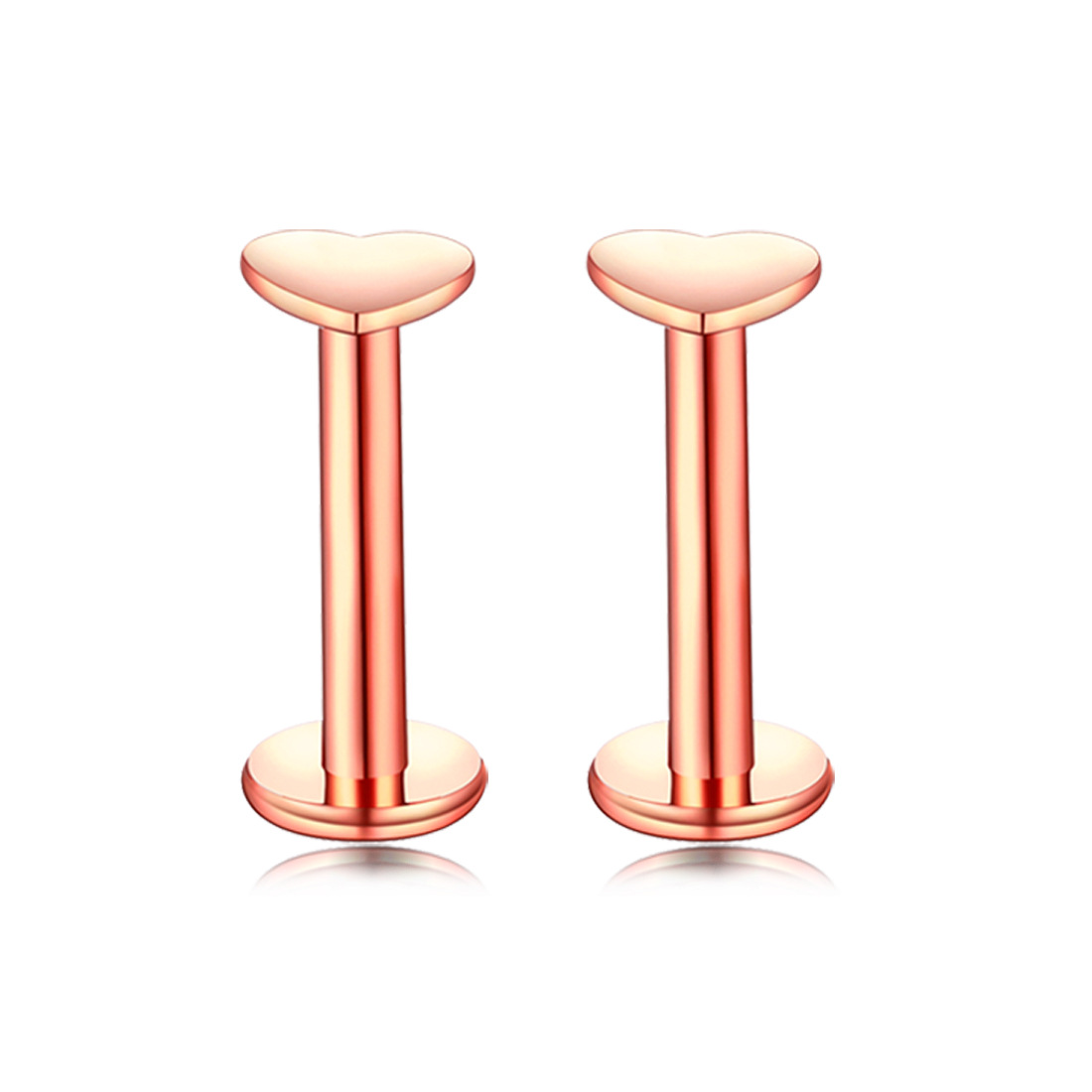 Leppepiercing i rustfritt stål med zirkonia hjerte og stjerne_voghion.com