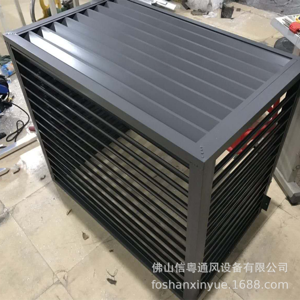 厂家批发铝合金空调外机罩 外墙铝合金防护栏格栅 防雨百叶空调罩