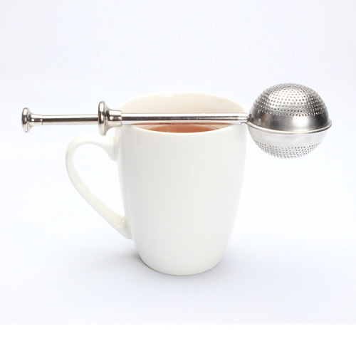 Factory direct supply stainless steel punched large telescopic tea strainer 304 tea strainer tea maker creative tea drain wholesale