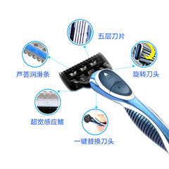 Apaciz Manual Shaving Razor 5-Piece 3-Layer Travel Kit with Adjustable Blade Frame, Various Blade Specifications