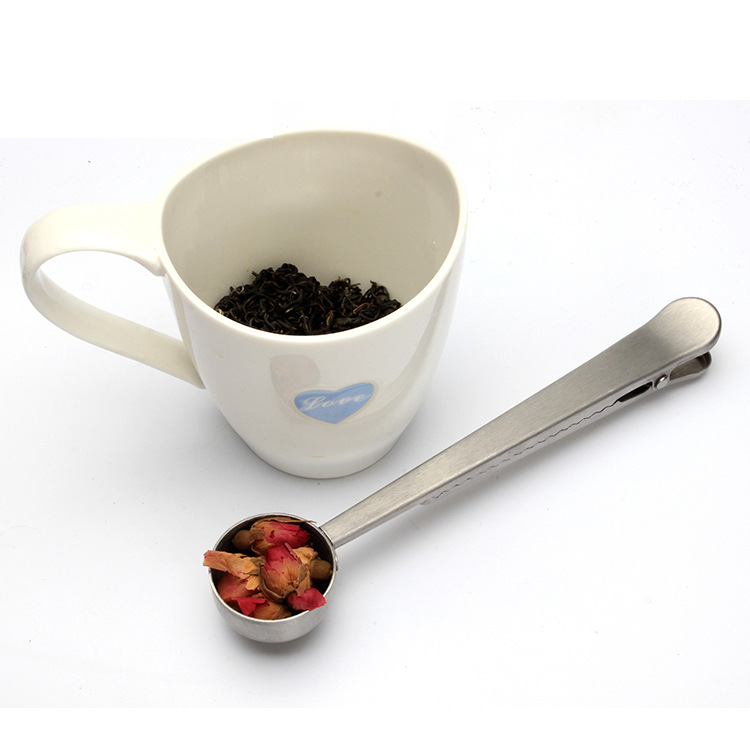 스테인레스 스틸 차 숟가락 악어 클립 커피 계량 스푼 조미료 차 숟가락 차 클립 커피 콩 숟가락