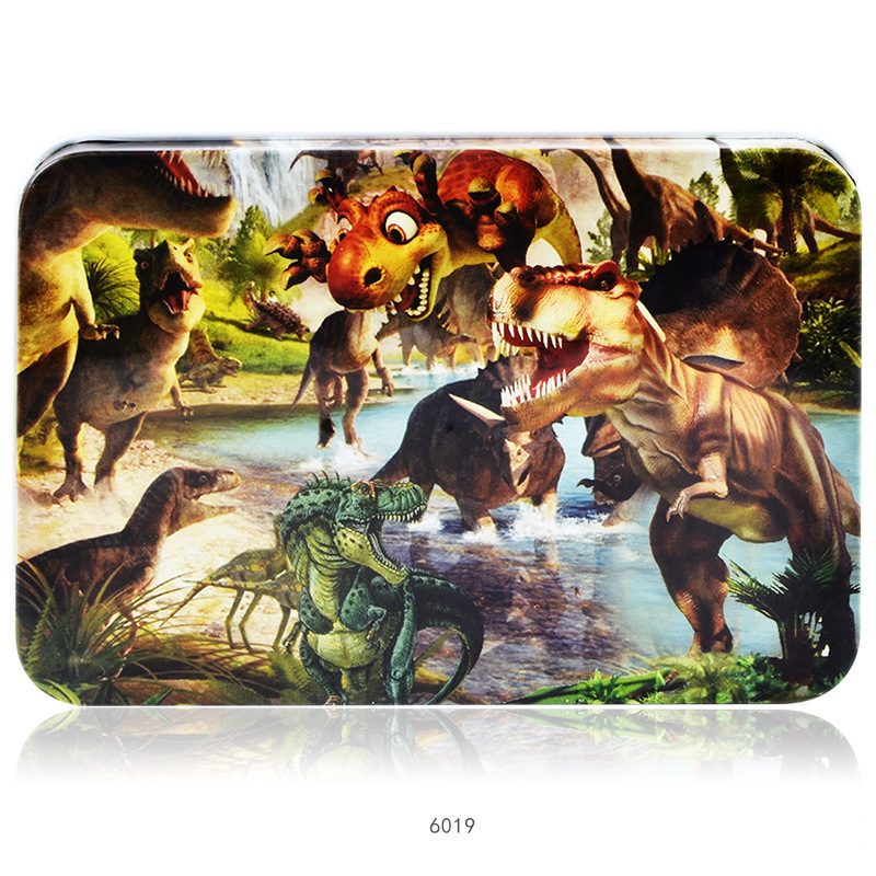 Rompecabezas de educación temprana para niños de madera 100 unidades rompecabezas en caja de hierro rompecabezas de dibujos animados puesto juguetes de Venta caliente juguetes educativos