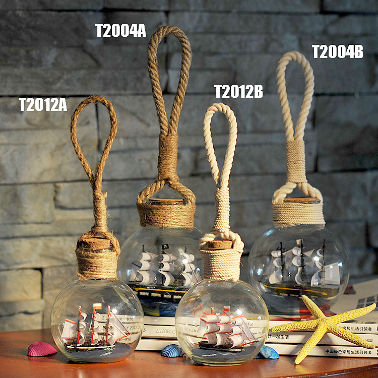 Hand -wound glass hanging bottle Mediterranean style home pendant…