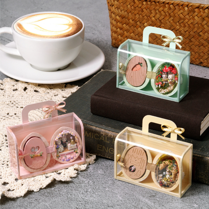 Micro nogal mundo de los niños creativos hechos a mano DIY Cottage modelo regalo cumpleaños niña juguete al por mayor