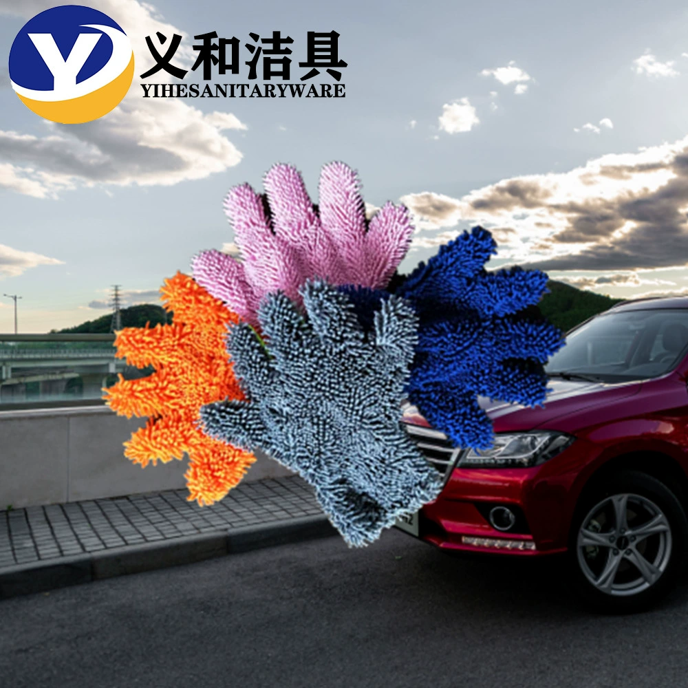 Прямые поставки с фабрики автомойки перчатки для автомойки с пятью пальцами сердечные бархатные сэндвич-перчатки для чистки автомобилей