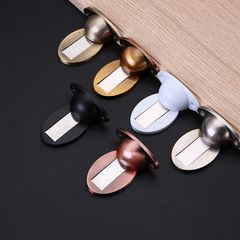 免打孔鋅合金地吸 臥室房門靜音防撞門吸 衛生間強磁門碰門吸地吸