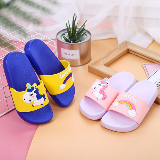 Children's Slippers Cute Cartoon Pony Small and Medium-Sized Boys and Girls Baby Children Non-Slip Soft Bathroom Slippers
