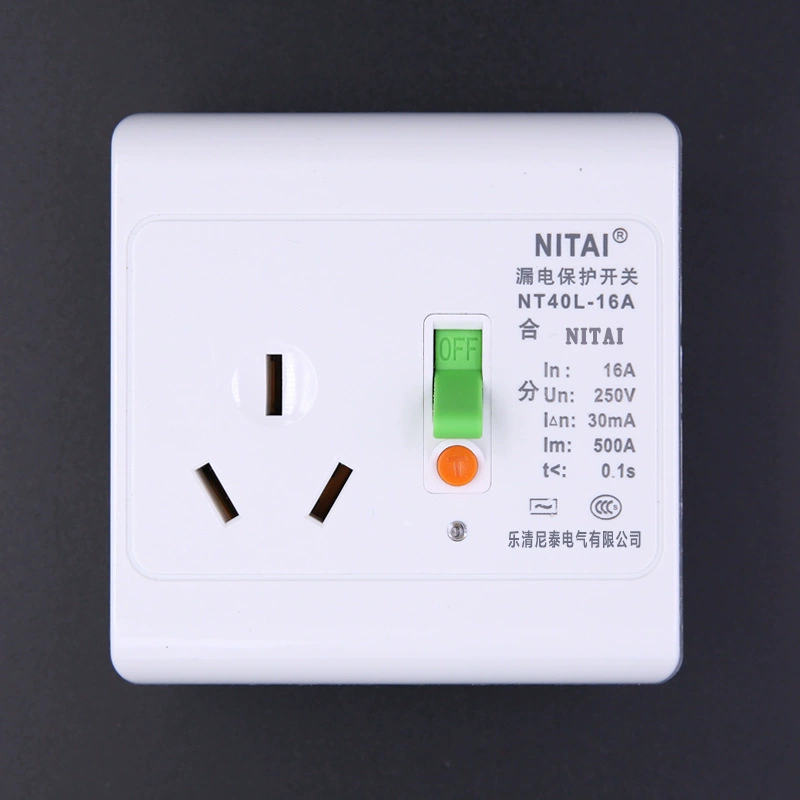 Электрический водонагреватель для кондиционирования воздуха 10/16A трехштекерный протектор утечки NT40 с тремя отверстиями типа 86 с выключателем