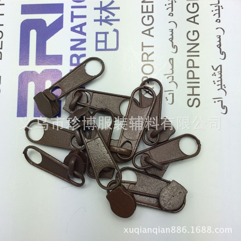 大量供应金属拉头 现货批发3号5号喷漆金属拉头 义乌批发拉链拉头