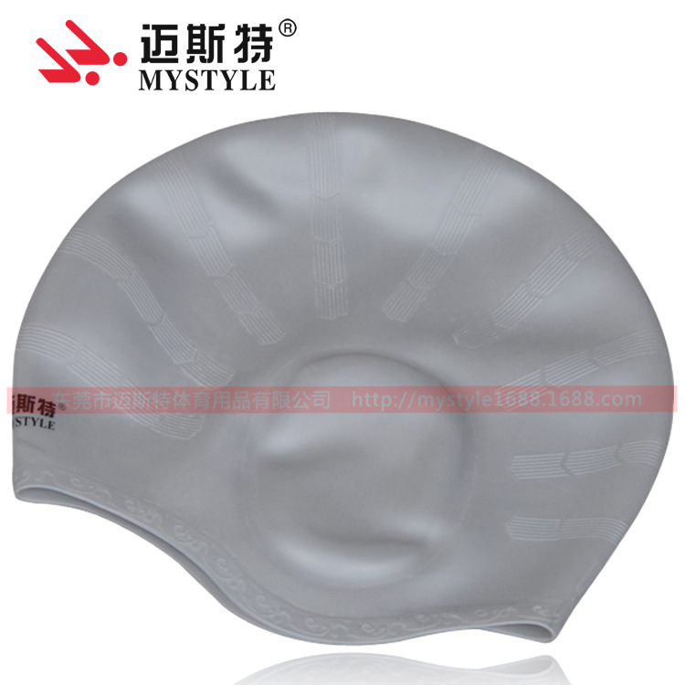 Amazon protección del oído gorro de natación no-apretando la cabeza a prueba de agua cómodo cuidado del cabello hombres y mujeres adultos Pelo Largo de silicona natación tapa de protección del oído