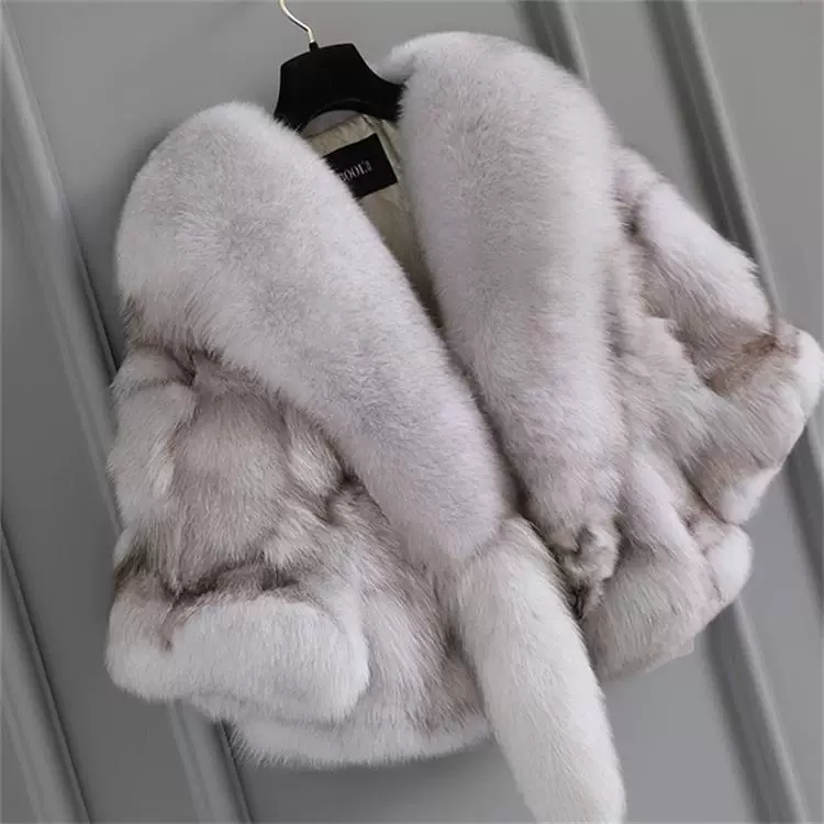 Короткая шаль-пальто из меха лисы для женщин, цельный мех, осень–зима 2025, M–XL