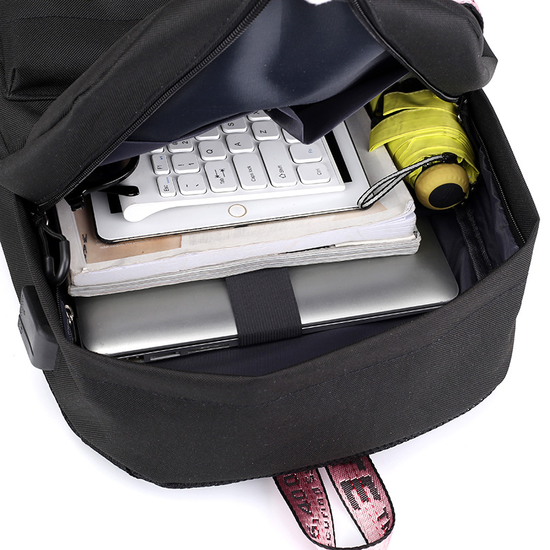 Nueva mochila bolsa de cadena mochila periférica bolsa de deporte estudiante bolsa de color caramelo bolsa de color brillante bolsa de carga USB