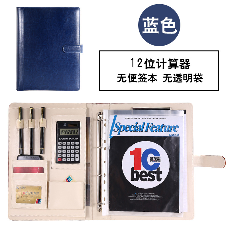 Fabricante A4 de hojas sueltas carpeta Gerente de material con cremallera bolsa de oficina de negocios CONTRATO DE firma tablero clip de cuero